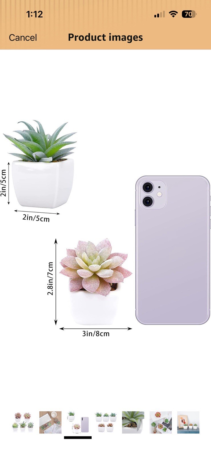 FUNARTY 5pcs Artificial Succulent Plants, Small Fake Desk Plants Mini Succulents