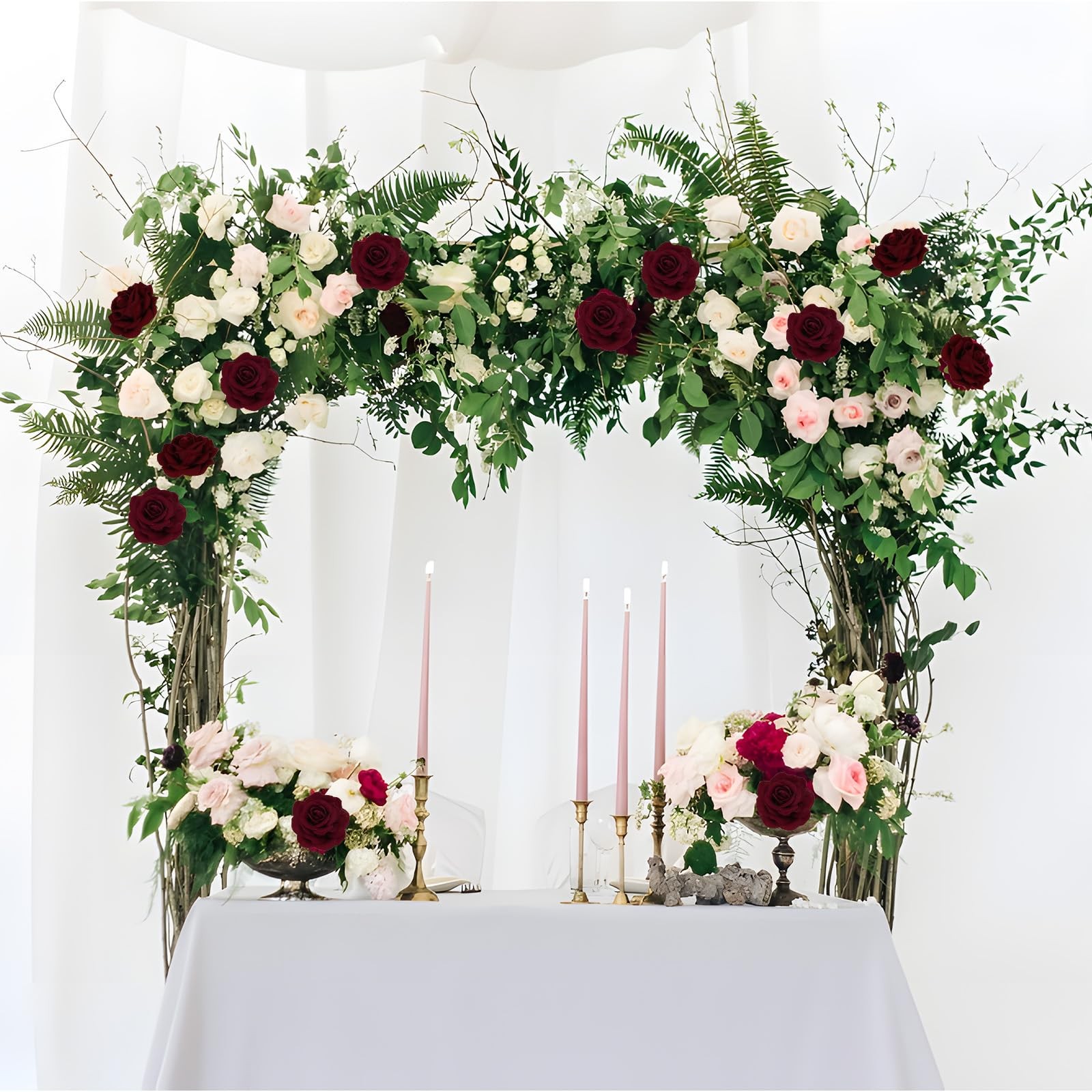 25PCS Rose Artificial Flower Heads 7 CM 2.75 in Velvet Rose Flowers Real Look…
