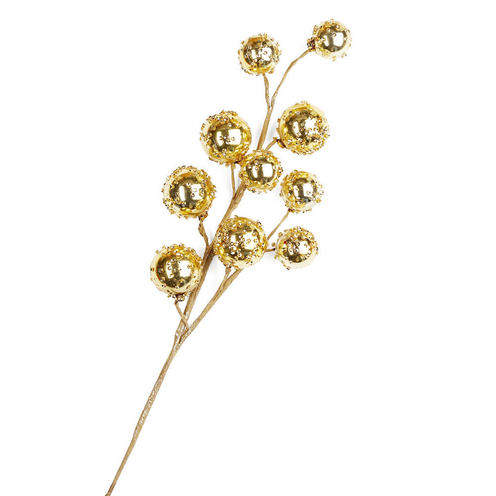 Set of 2 Artificial Iced Gold Ornaments Decorative 27″ Sprays