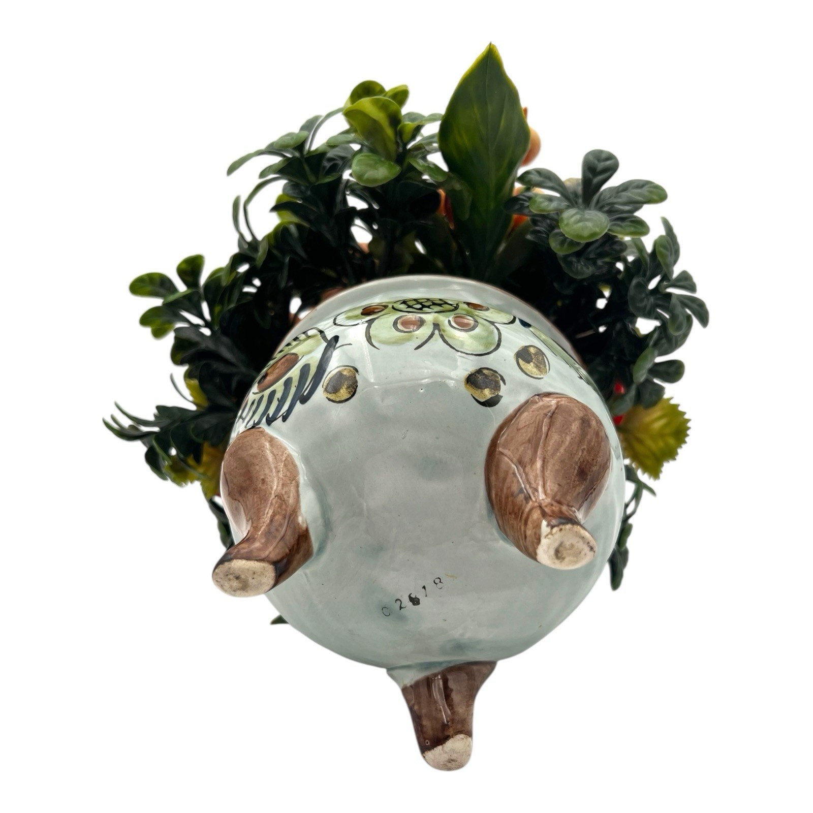 VTG 1970s Kim Originals USA Plastic FLORAL ARRANGEMENT Florentine Bowl MUSHROOMS