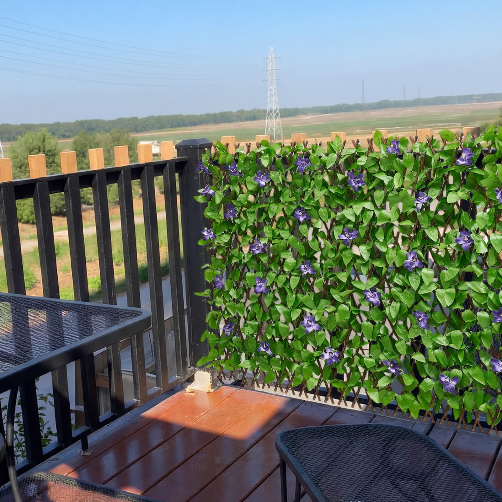 Uimoso Expandable Privacy Fence Screen 25.5x122in Artificial Ivy Wall for Patio