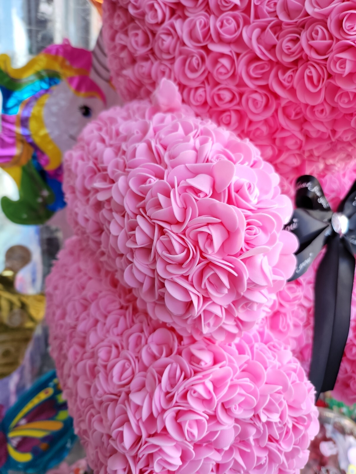 Huge Teddy Bear Rose , Pink Color , Love Forever Bear, Faux Flower 27 in 70 Cm