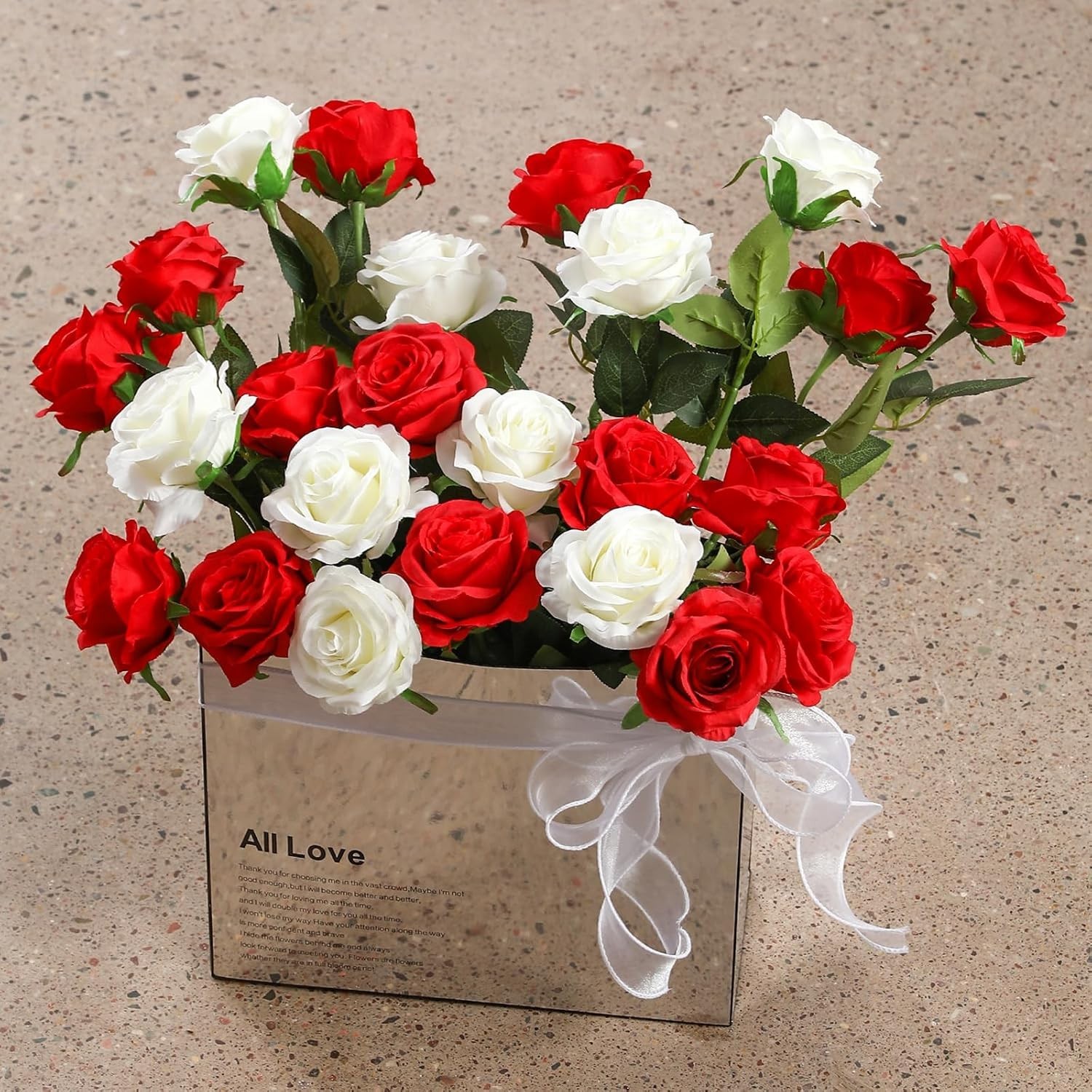 Realistic Red Roses 12PCS Silk Flowers with Bendable Stems for Home Decoration