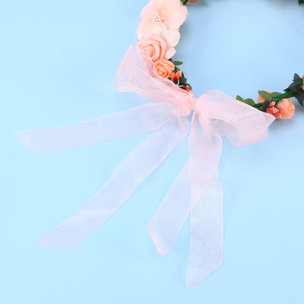 Flower Hair Band Flower Wristband Women Wedding Garland Headband