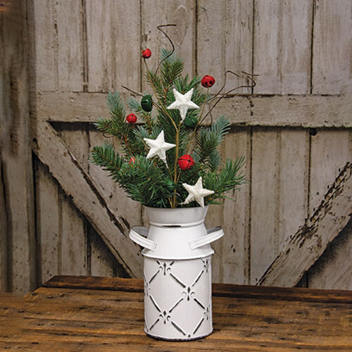 Medium Red, Green and White Jingle Bell and Star Pick / Spray 20″ High Christmas