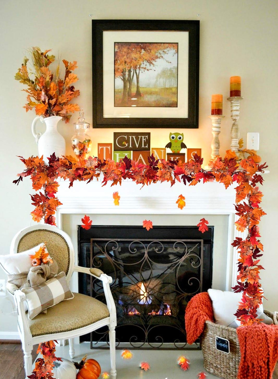 DearHouse 2 Pack Fall Garland Maple Leaf Hanging Vine Garland Artificial Autu…