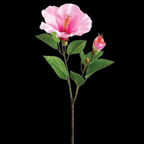 Large Pink Hibiscus stem silk flowers