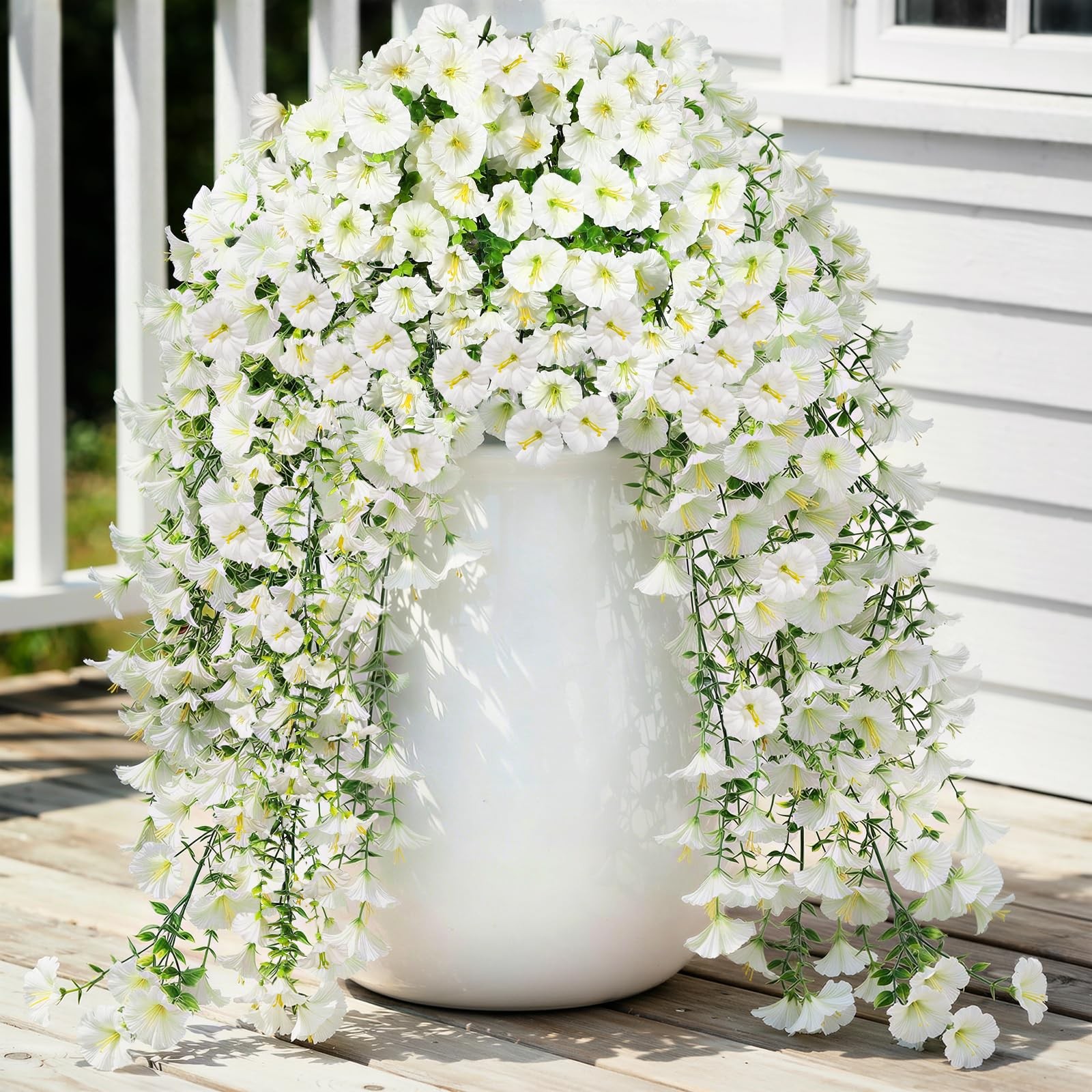 Artificial Fake Hanging Flowers Plants for Outdoor Summer Decoration, 2 PCS F…