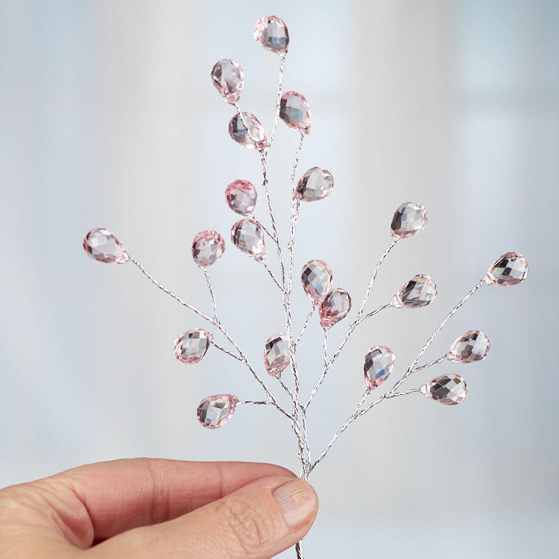 Set of 4 Pink Acrylic Gem 8-1/2″ Accent Sprays for Corsages and Accenting