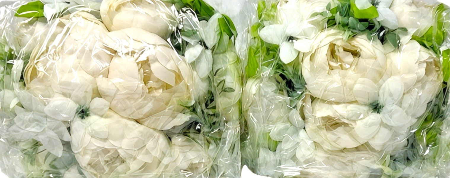2‑Pack White Peony Silk Bouquets 10” Artificial Flowers Wedding Party Display