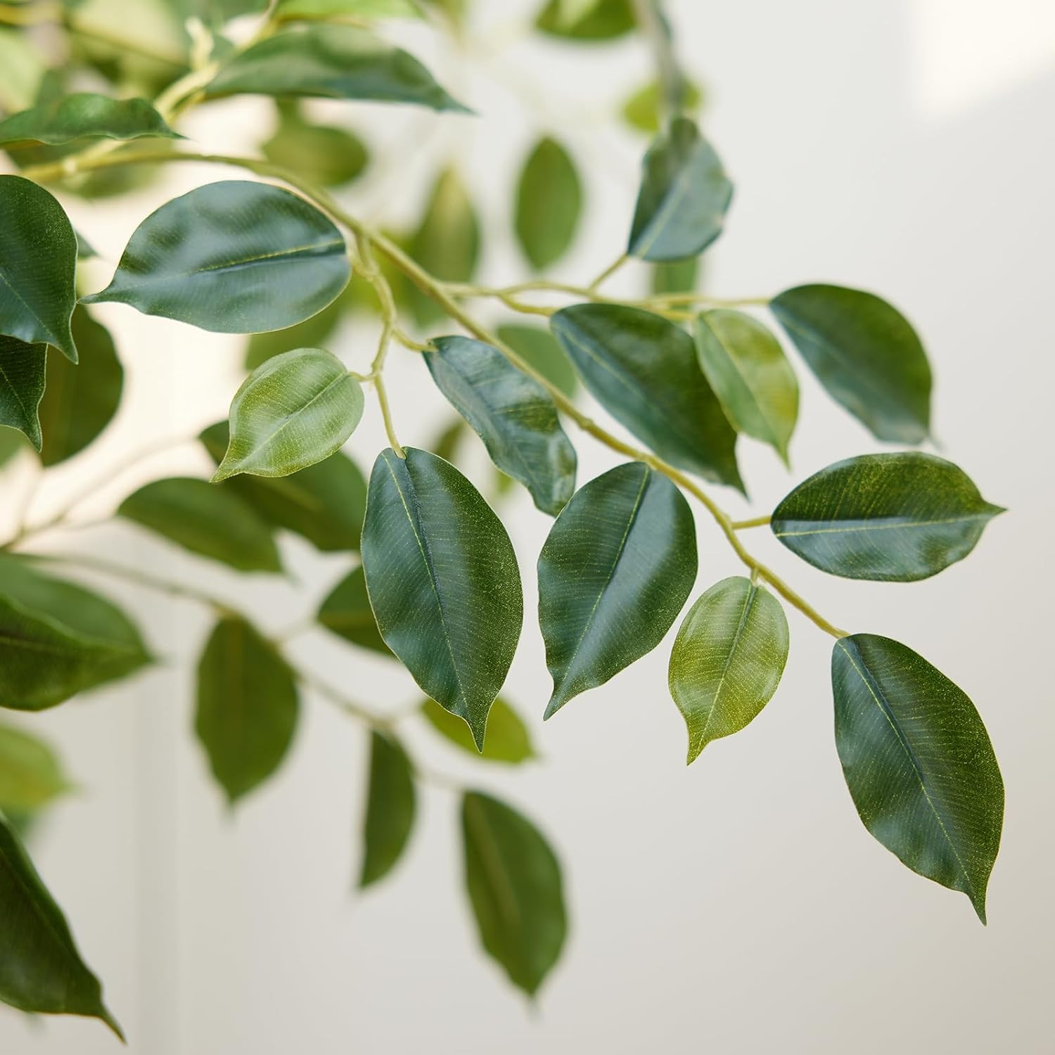 7FT Faux Ficus Tree in White Planter – Realistic Indoor Floor Plant Decor