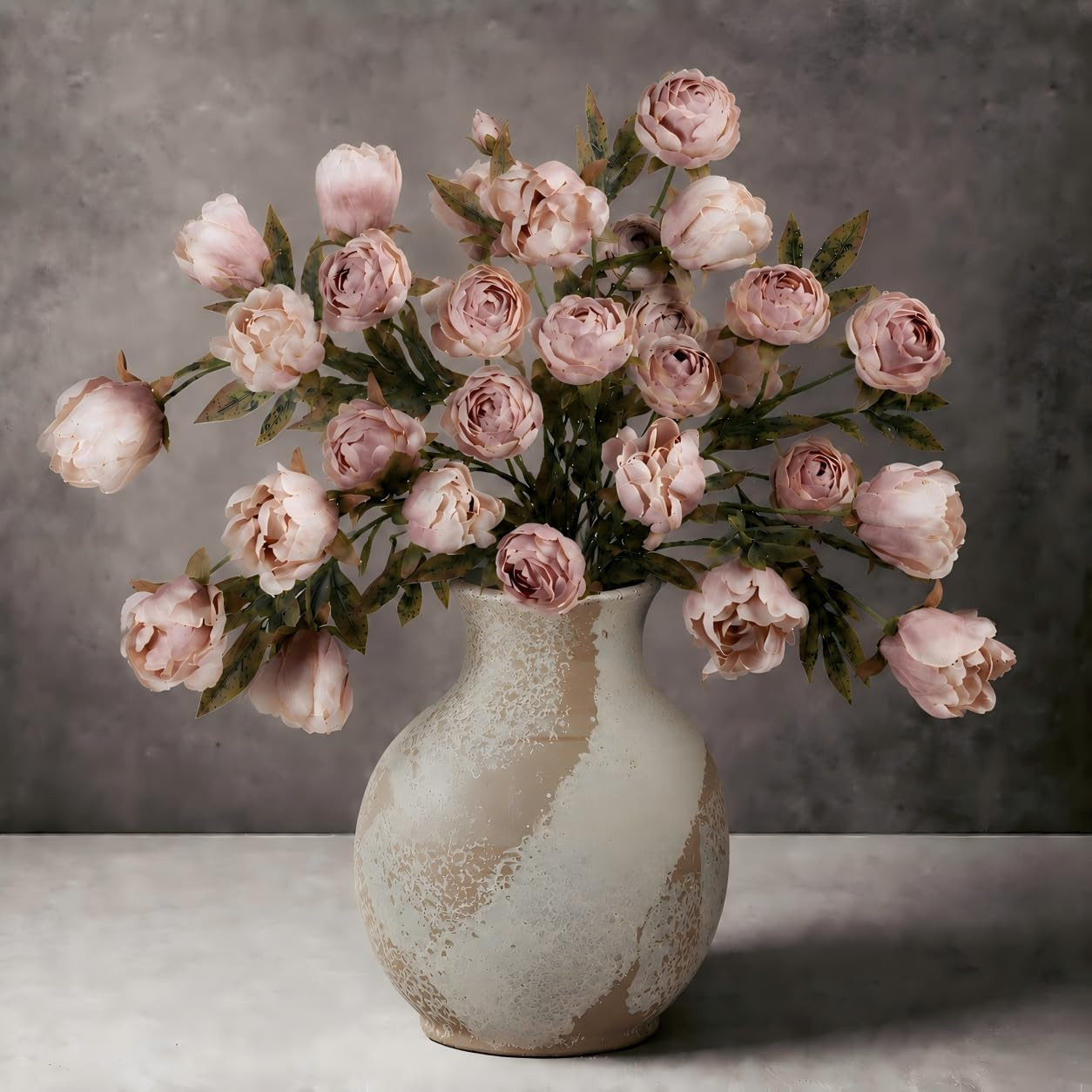 8 PCS 18″ Real Touch Faux Peony Stems for Wedding Decor & Floral Arrangements