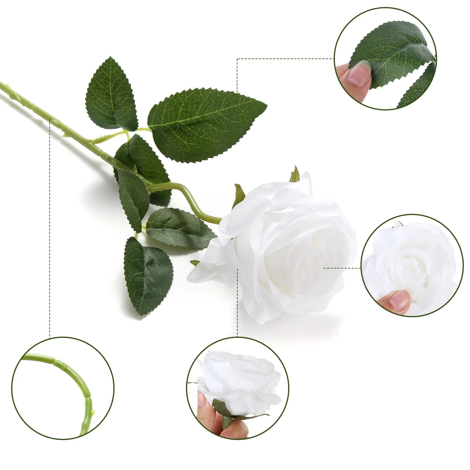 10-20x Rose Artificial Flowers in Bulk Lifelike Silk Roses Bouquets Faux Flowers