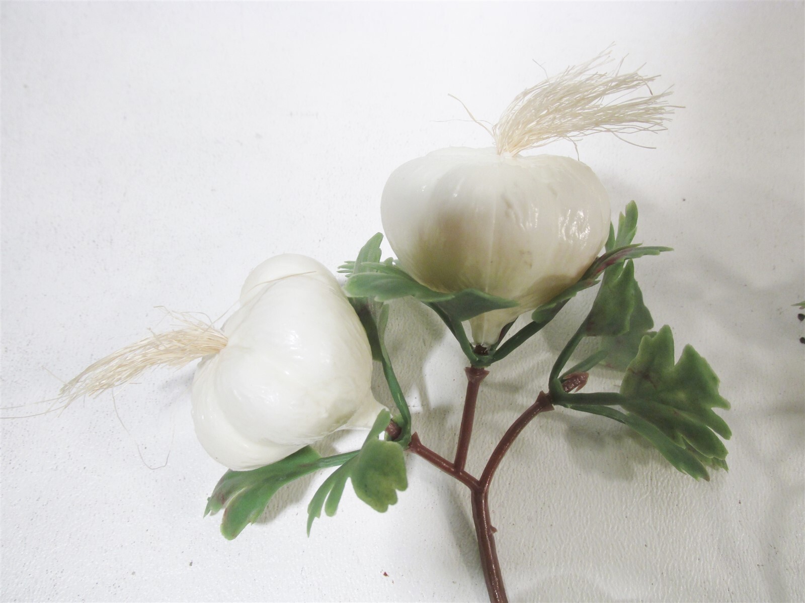 1960s Vtg Plastic Fruit Bunches 8 Floral Pick Pepper Pea Garlic Eggplant Cabbage