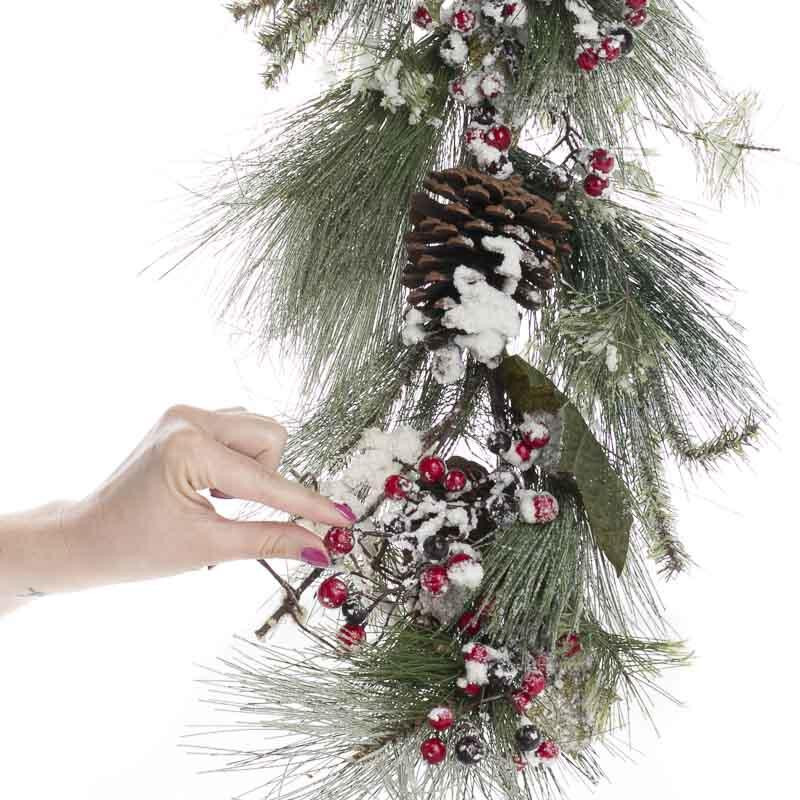 Bulk Case of 6 Snowy Holiday Artificial 24″ Pine Drop Swags