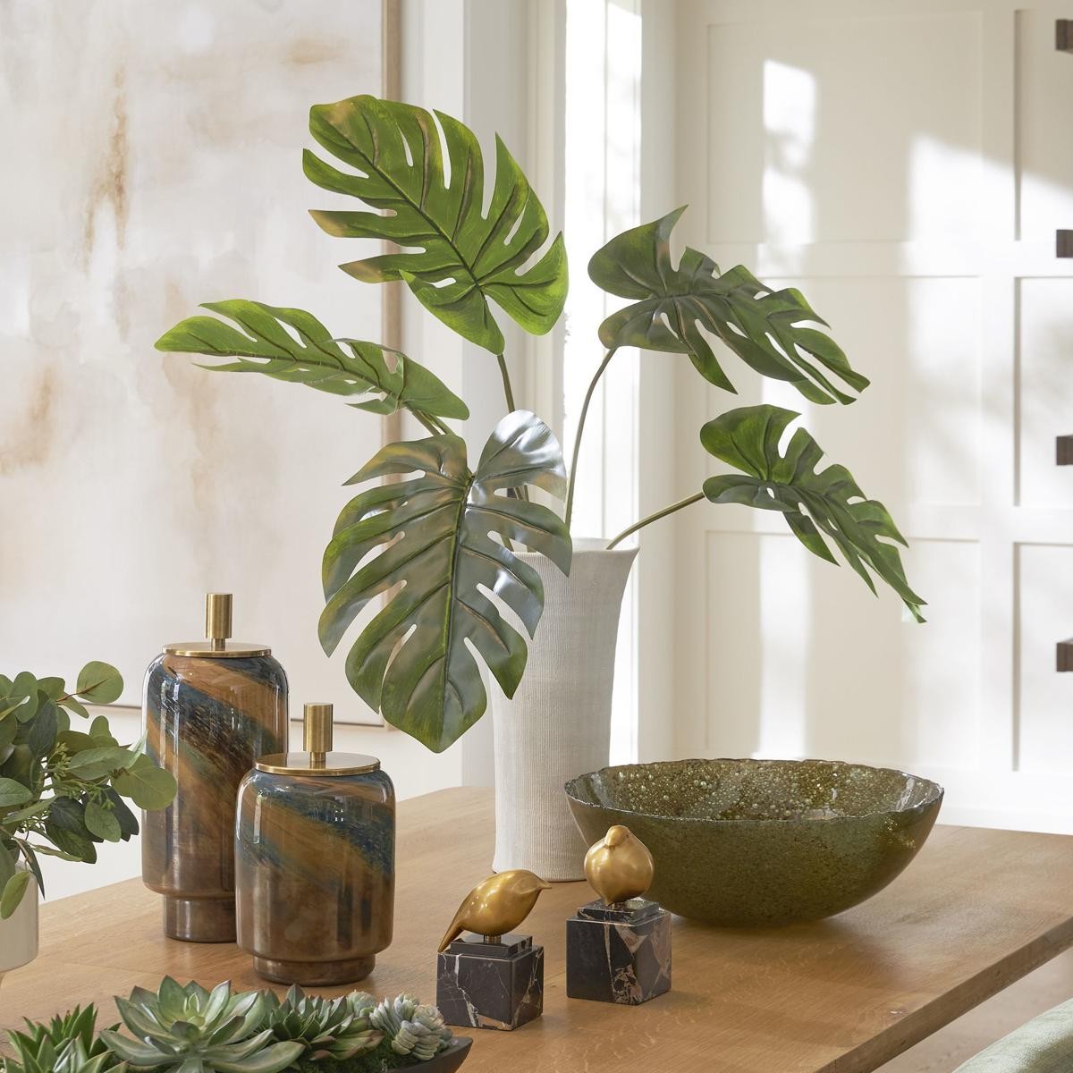 Uttermost 60258 Muse White and Green Vase Centerpiece
