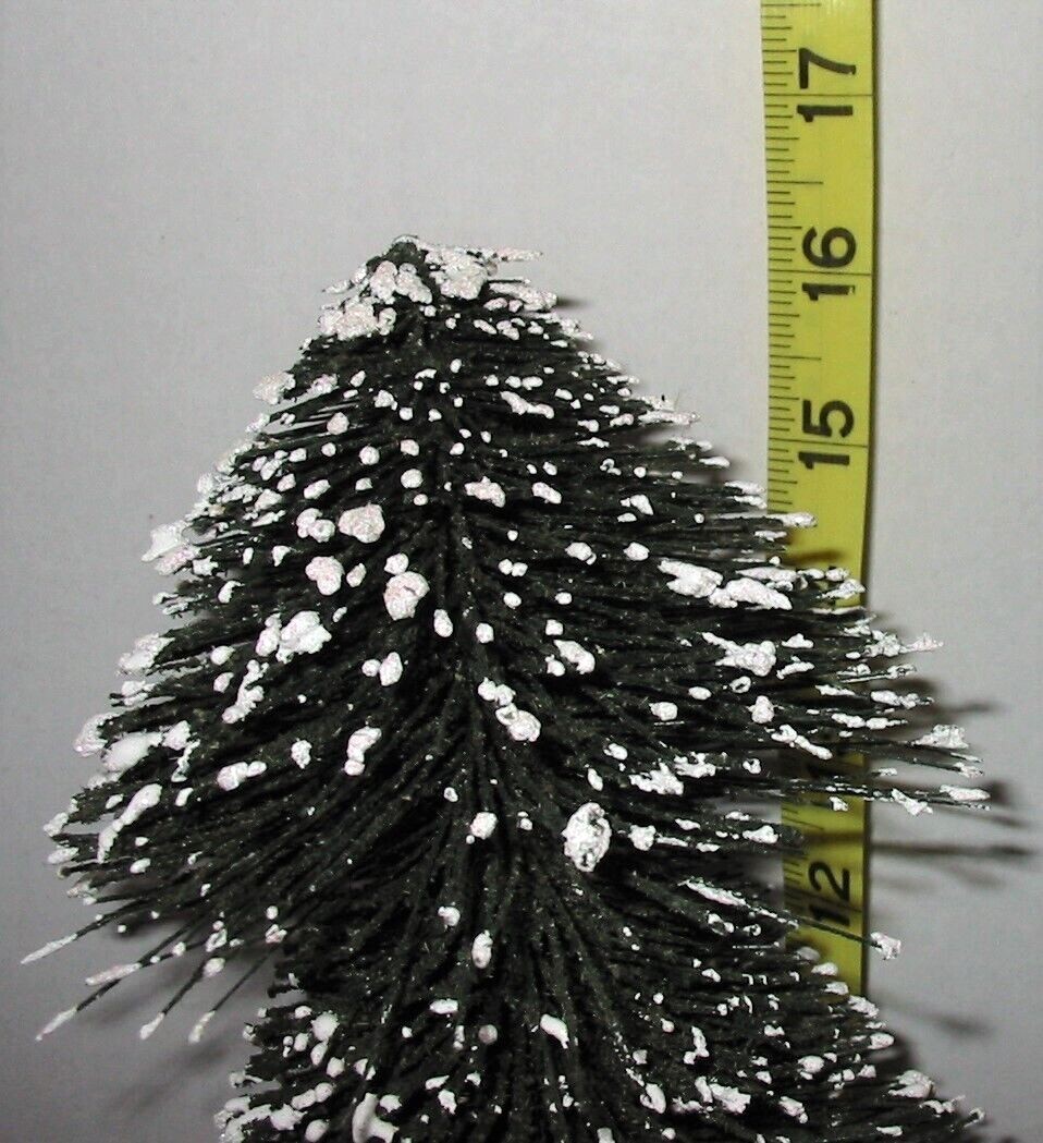 Large 16″ Green Sisal Christmas Trees Figurine – Snowy tips ~ Weighted Bottom