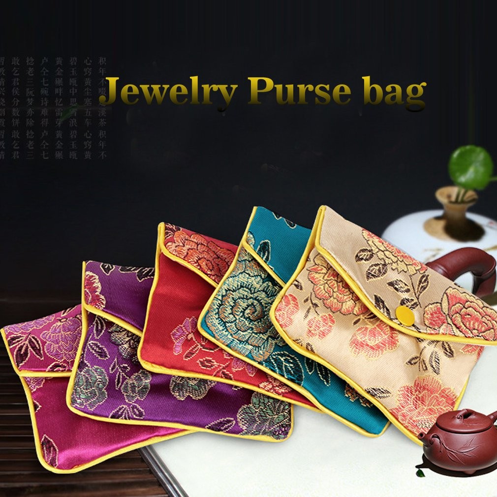 MorTime Jewellery Jewelry Silk Purse Pouch Gift Small, [Multiple Colors]