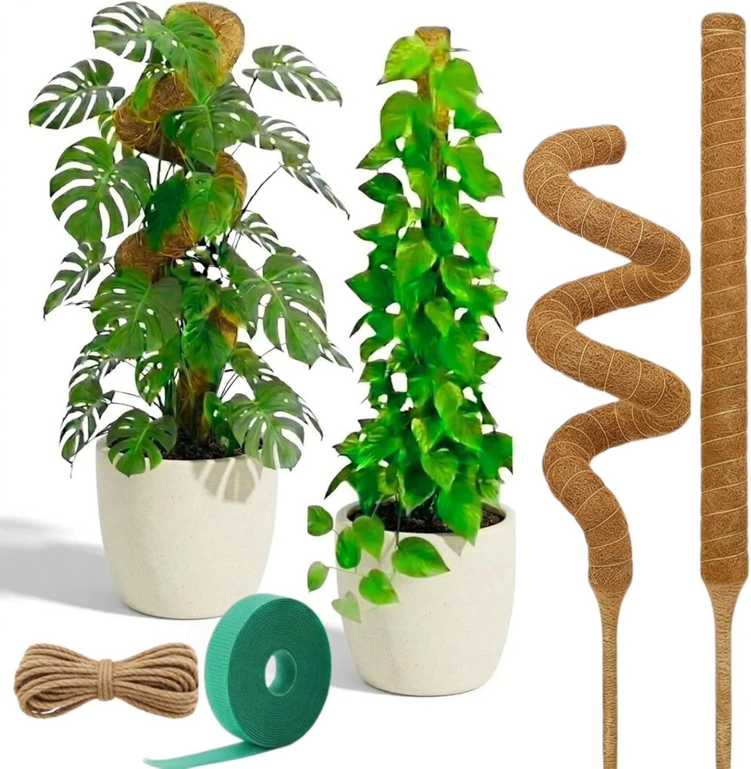 28 Inch 2 Pack Bendable Moss Pole Monstera Plant Support Plant Stakes for Indoor