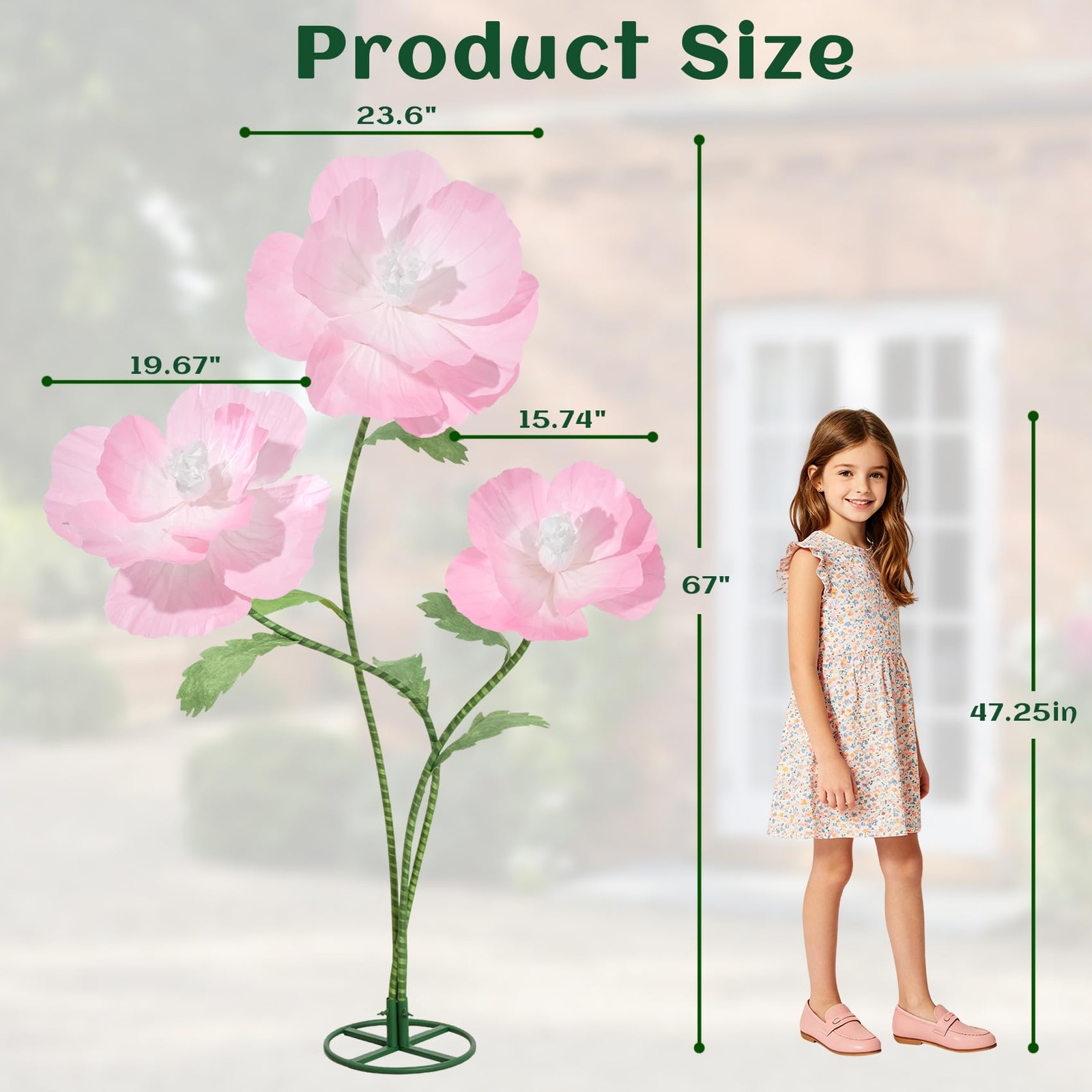 5.6 Ft Giant Flowers for Decoration with Stand 3Pcs Giant Flowers for Wedding…
