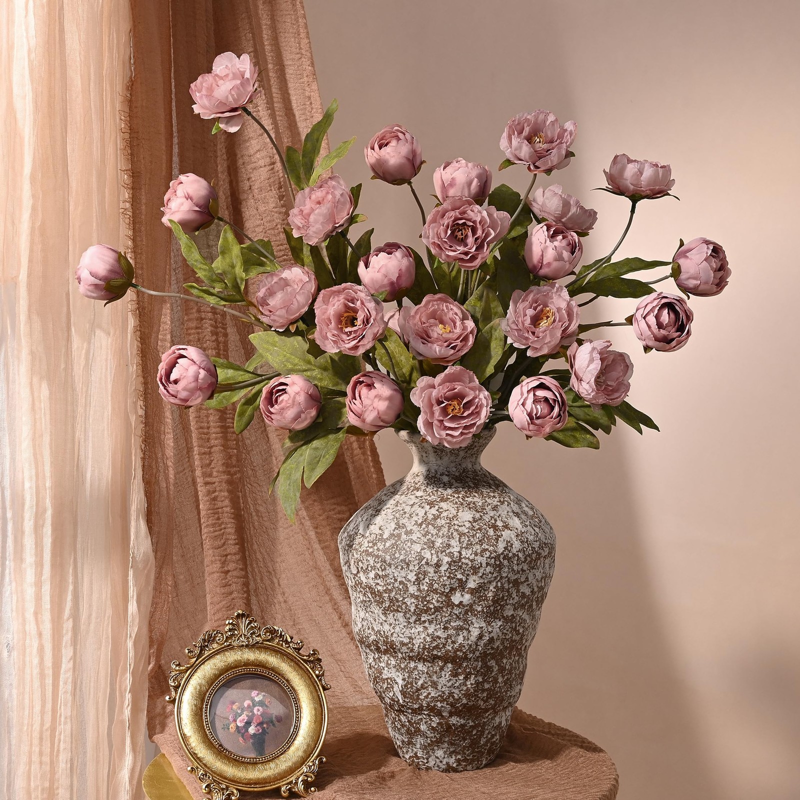 6 Pcs Faux Peonies Artificial Flowers for Vase, Vintage Silk Peony Stems for …