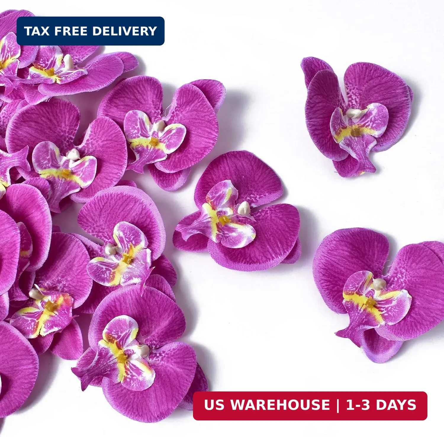 Artificial Silk Phalaenopsis Flower Heads, Fake Butterfly Orchid Heads for Weddi