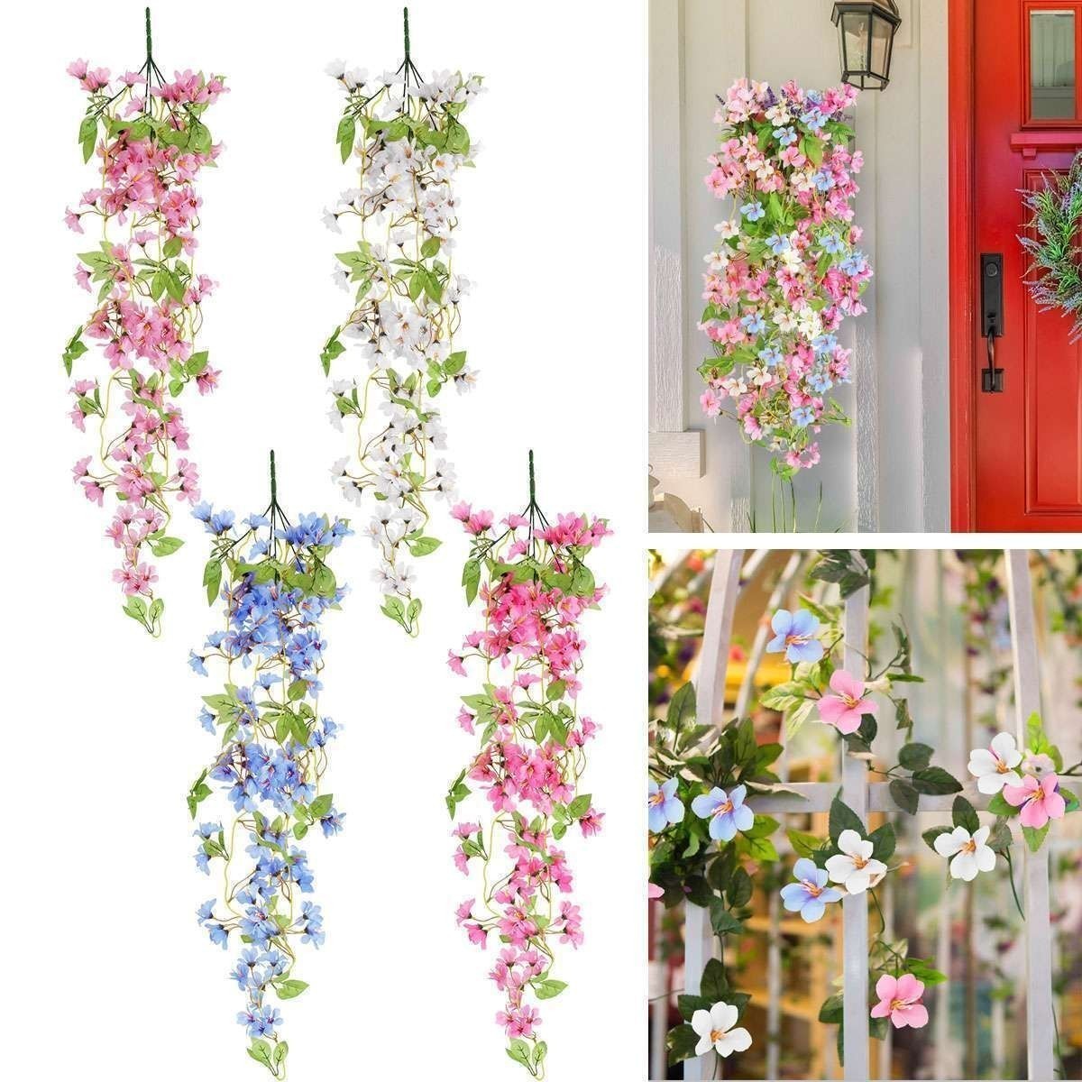41″ Artificial Silk Rose Leaf Garland Vine Ivy Flower String Wedding Home Decors