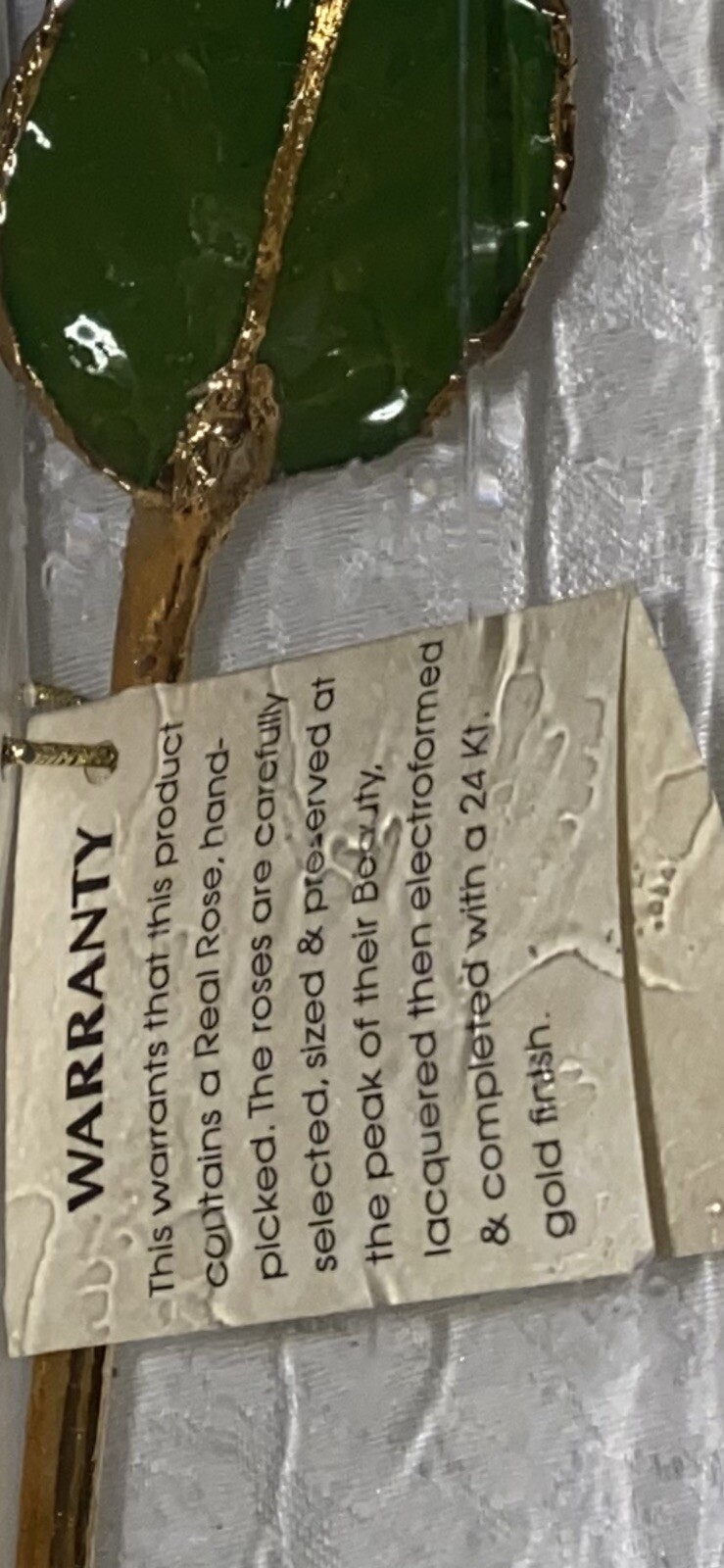 24k Gold Rose Real Red Rose Sealed & Preserved in 24k Gold . Beautiful Piece .