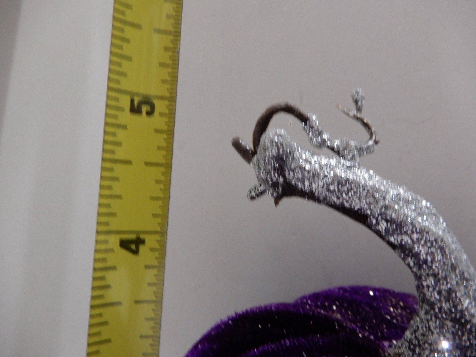 Purple Velvet Pumpkin with glitter stems Lot of 2