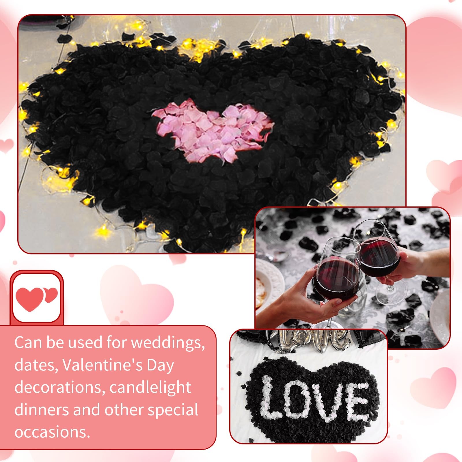 1000 Pcs Artificial Fake Rose Petals,Flower Petals for Romantic Night, Engage…