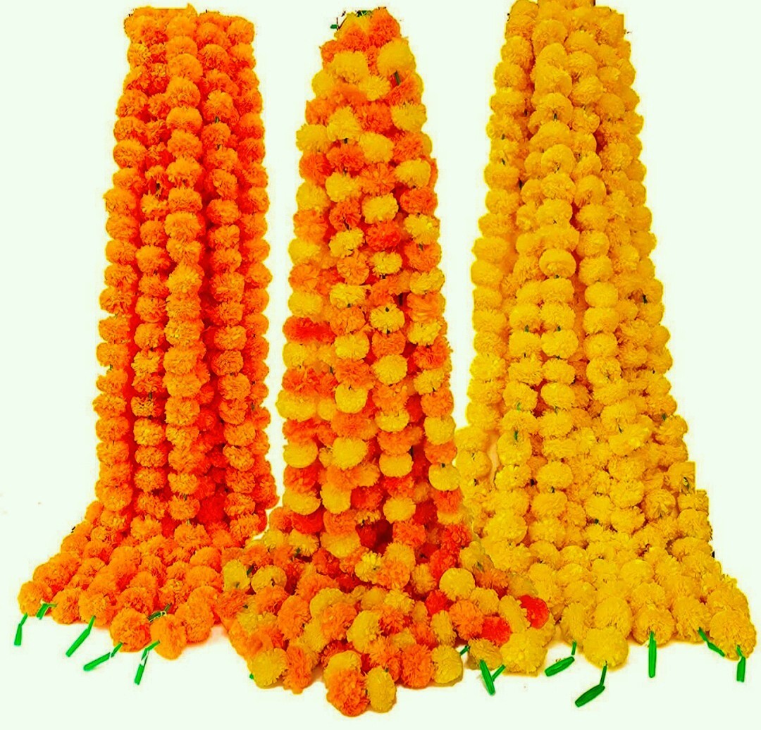50 Pc SALE Indian Marigold Flower Artificial Decorative Deewali Marigold Flower