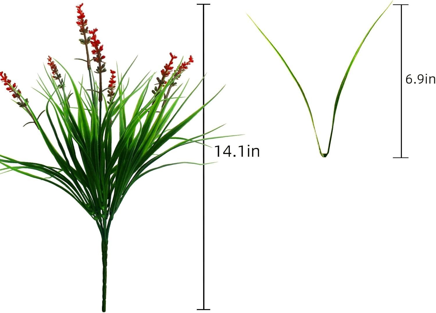 Stunning 12 Bundles of Artificial Red Flowers – Zero Maintenance Outdoor Decor