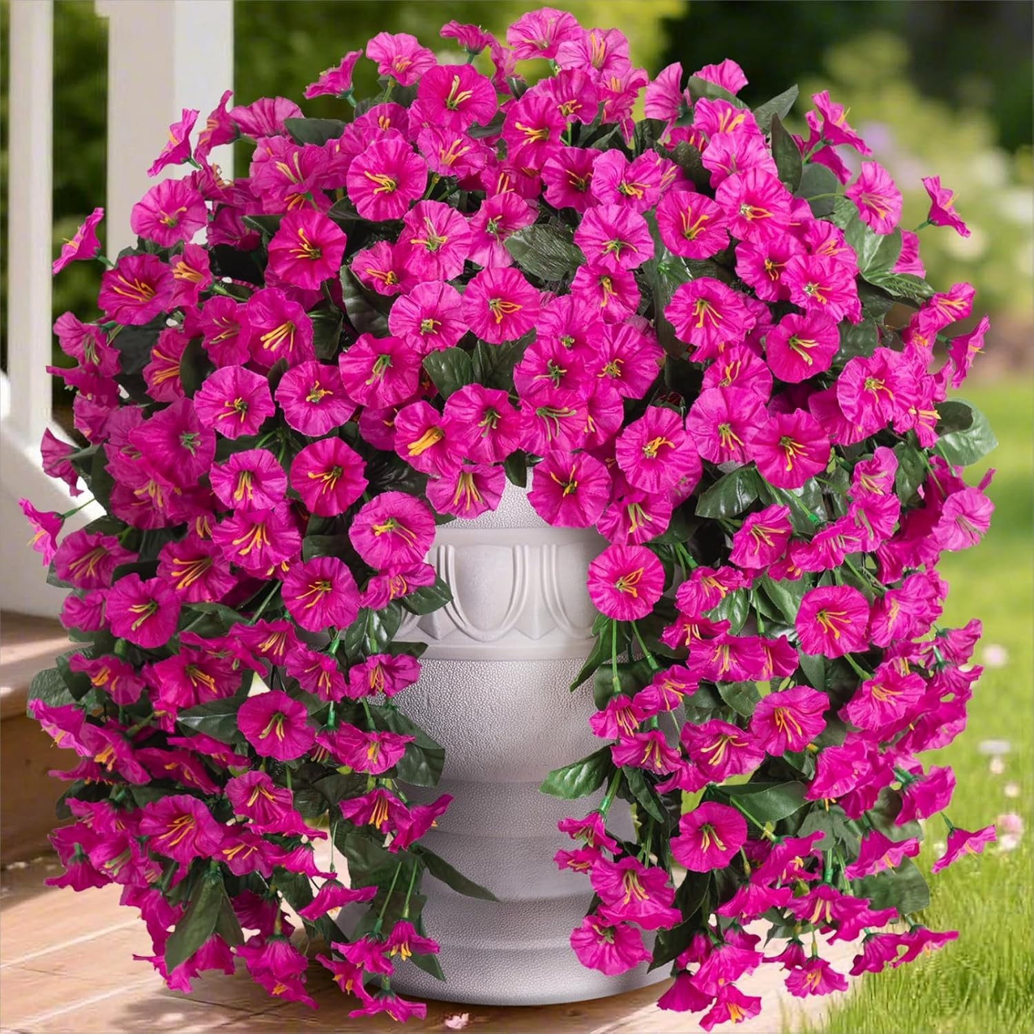 Artificial Fake Hanging Flowers Plants for Outdoor Outside Decoration, 2PCS F…