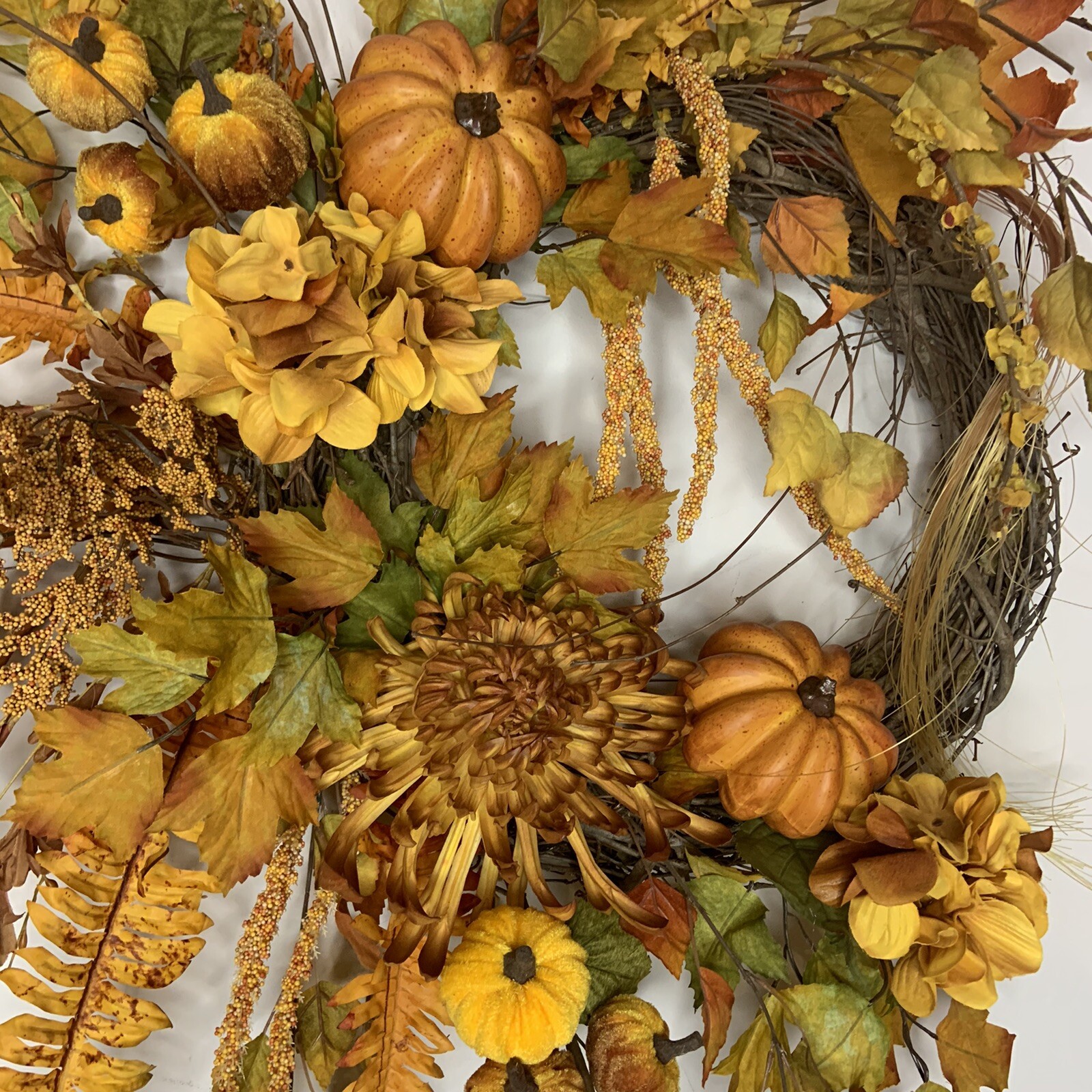 New Designer Fall Golden Yellow Orange Autumn Door Wall Wreath Fall Home Decor