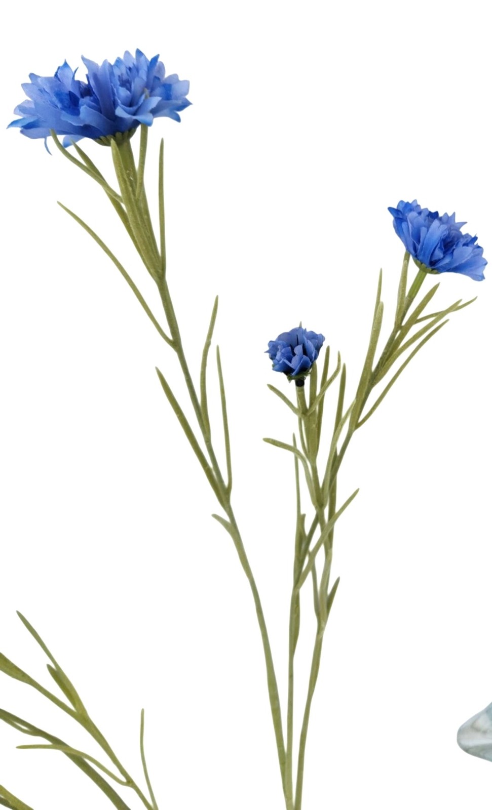 Artificial Blue Cornflower Stems Faux Wildflower Floral Decor Wedding