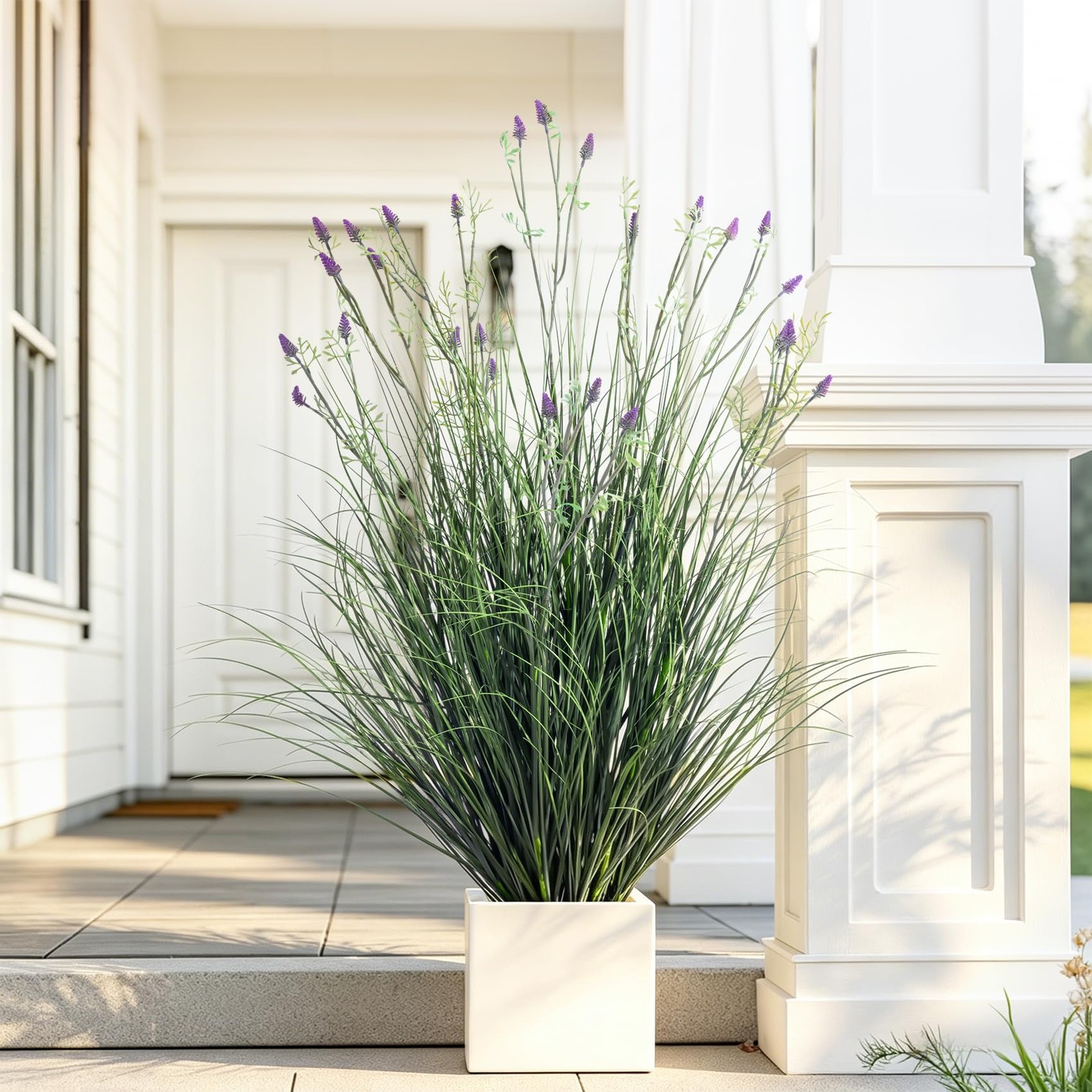 Lifelike Fake Lavender Faux Plastic plantas Synthetic Pampas Grass Indoor Out…