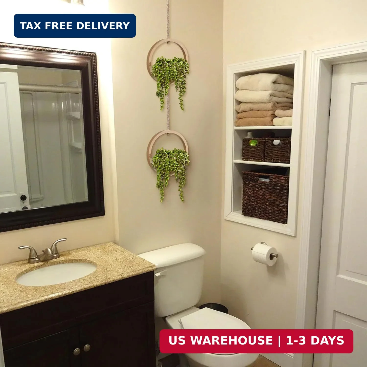Floweroyal 2pcs Artificial Succulents Hanging Plants 12.2” Fake String of Pearl