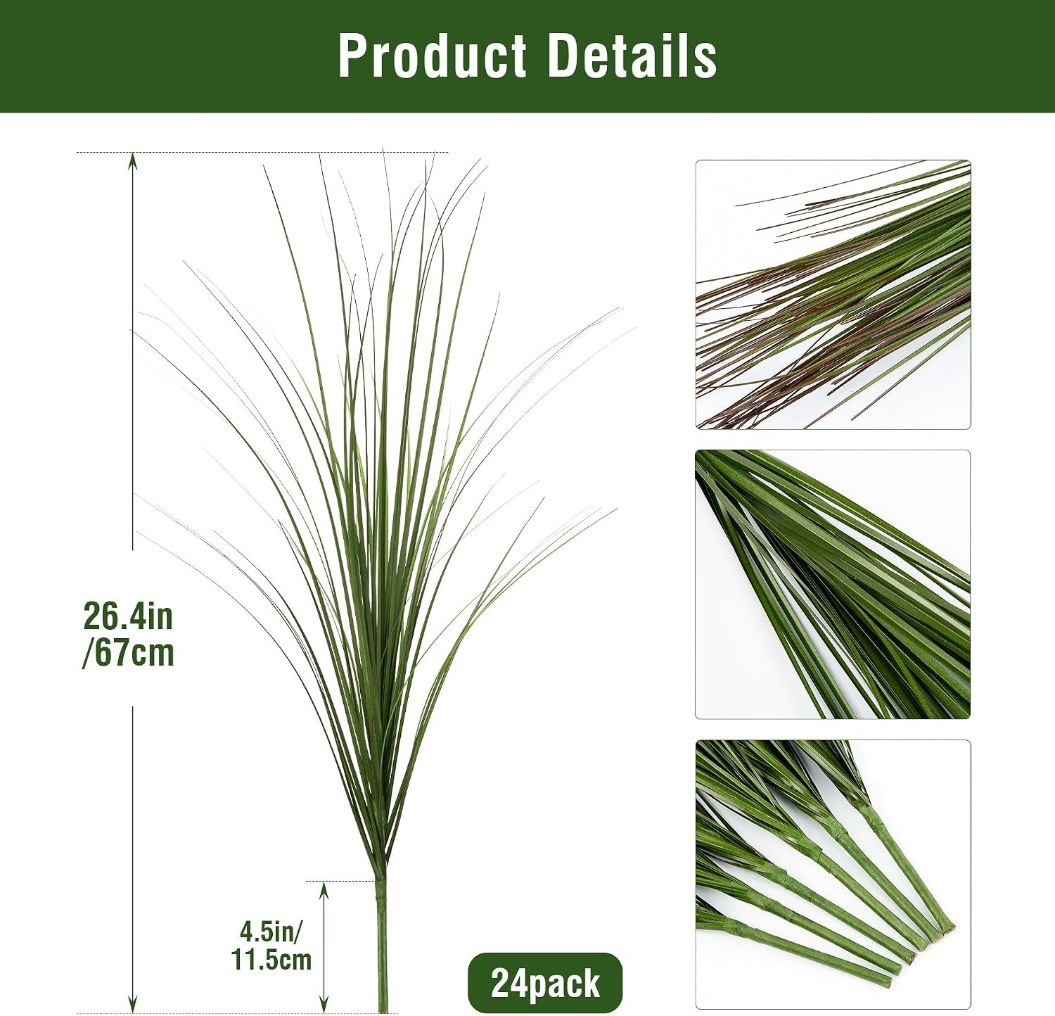 24PCS Fake Plants Artificial Wheat Grass Greenery Plastic Plants Fake Grass
