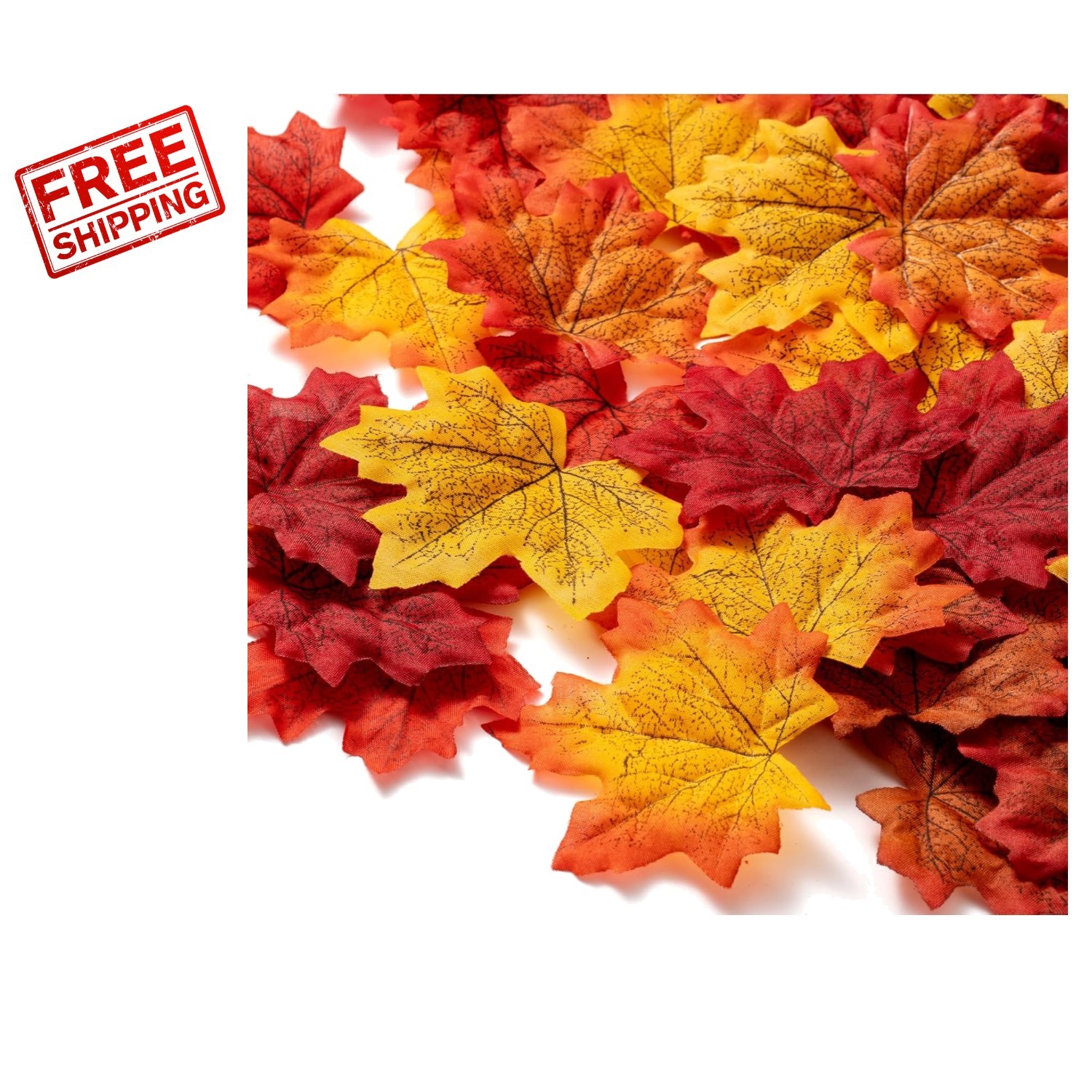 Assorted 360 Fall Maple Leaves in 6 Colors for Wedding and Thanksgiving Decor
