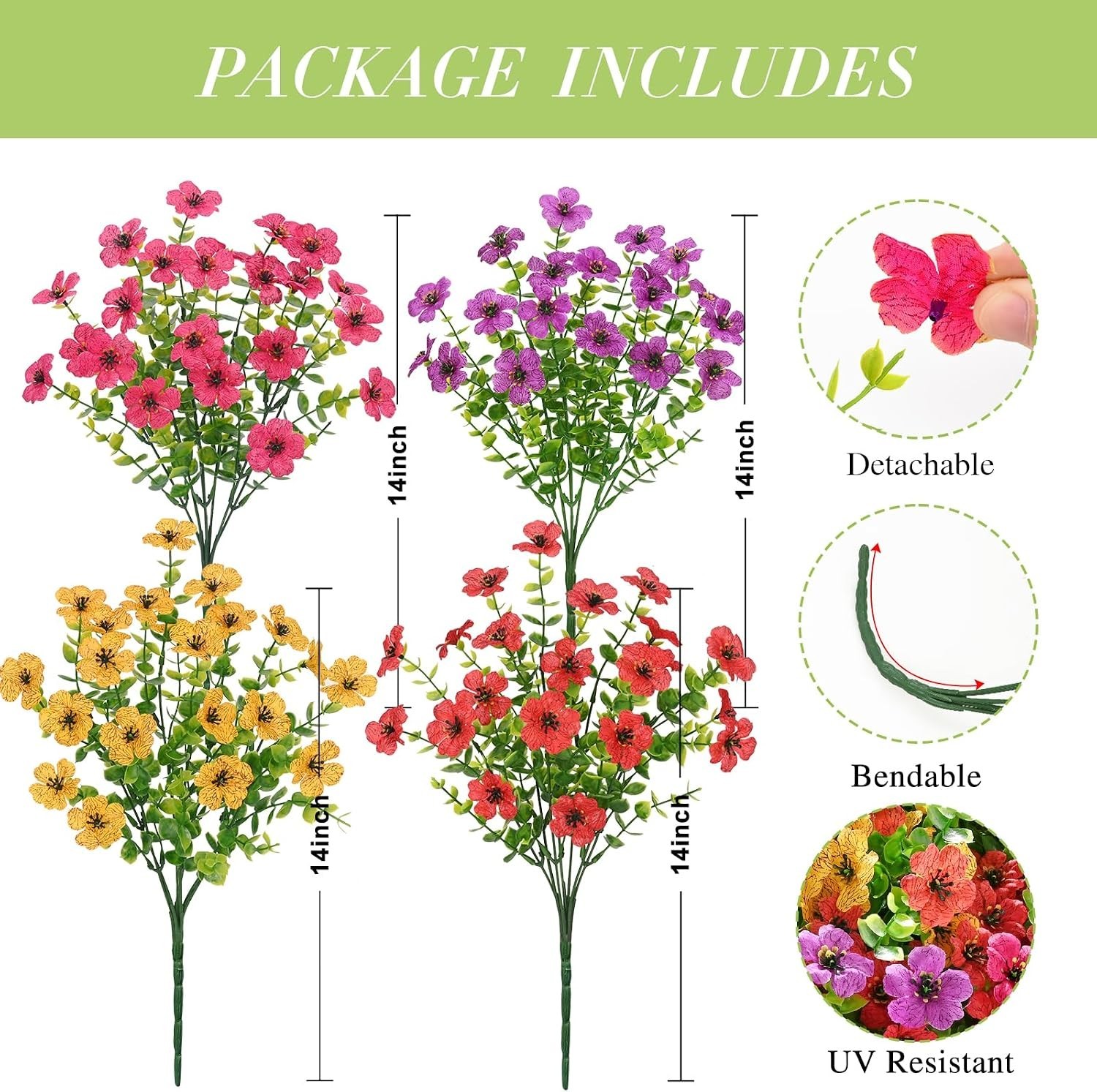 Customizable Fake Flowers – 24 Bundles for Stunning Outdoor Decor Creations