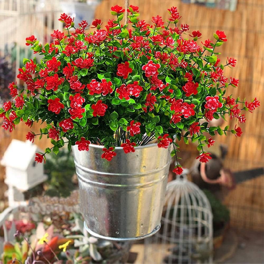 Realistic Eco-Friendly Red-Eucalyptus Fake Flowers – Perfect for Any Season