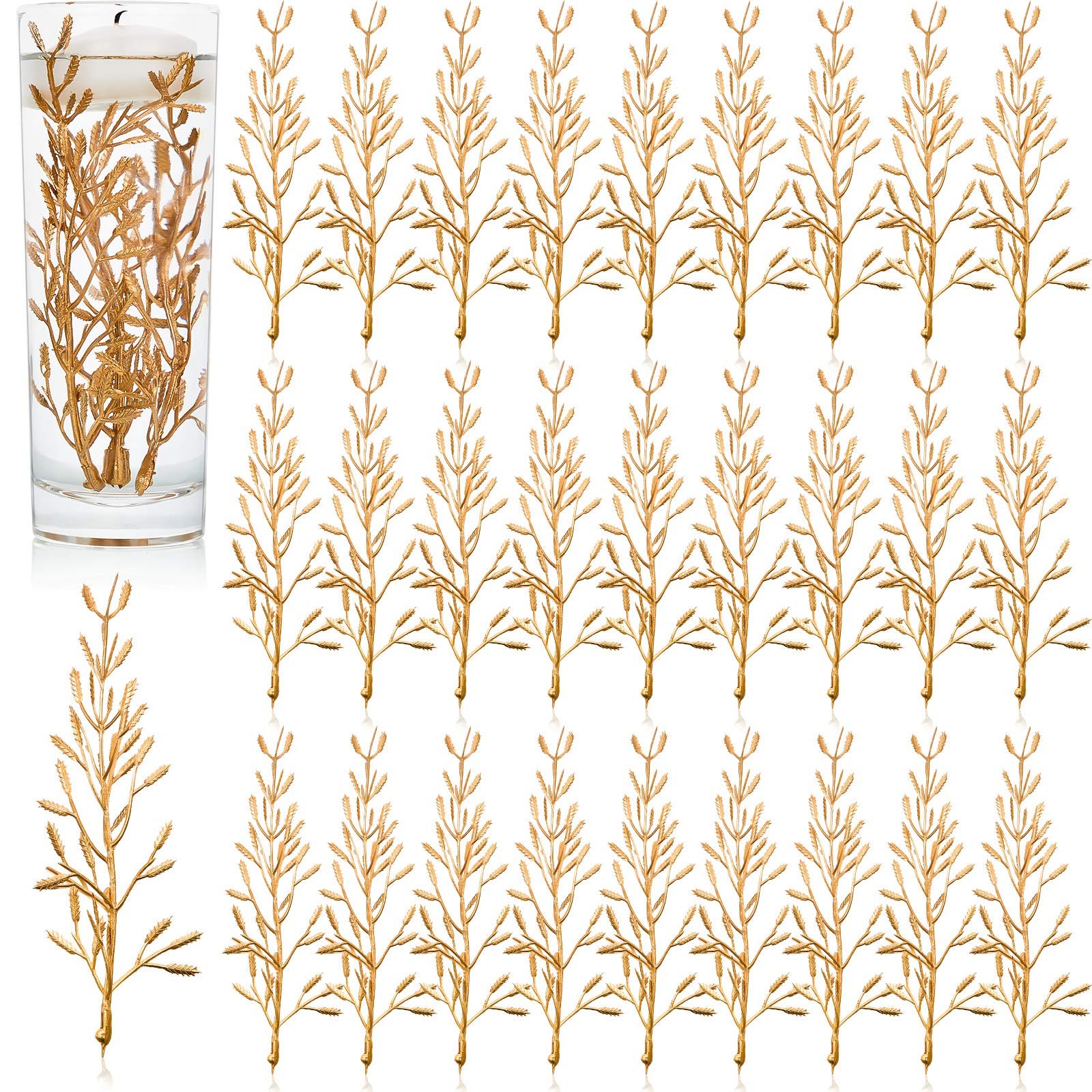 80 Pieces Gold Faux Flowers for Floating Candles Centerpiece 6 x 2 Inch Vase …