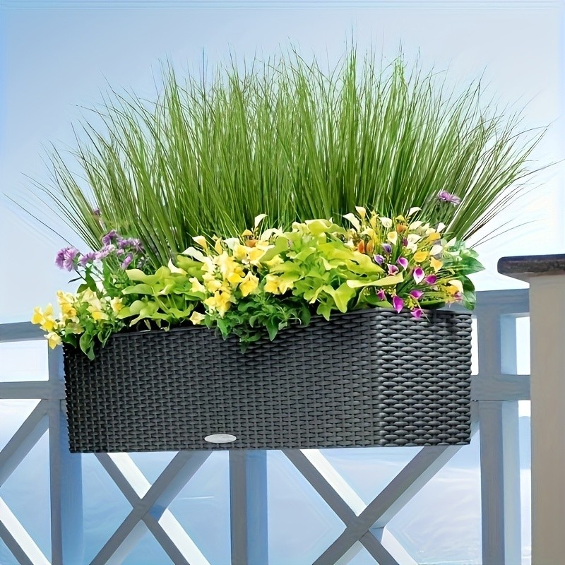 Artificial Green Onion Grass 10Pcs, Lifelike Faux Autumn Shrubs for Garden