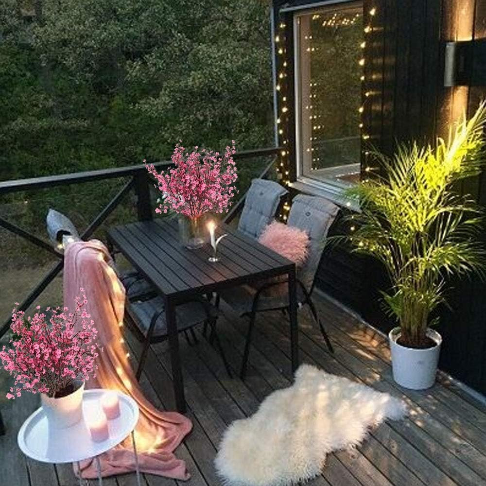 6 Bundles Artificial Flowers Gypsophila Bouquets Pink Valentine’S Day Floral