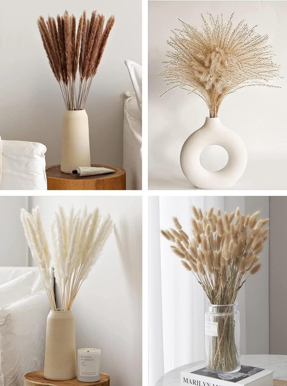 Dried Pampas Grass Decor 110 PCS Dried Plants,Dried Flowers Natural pompas Fl…