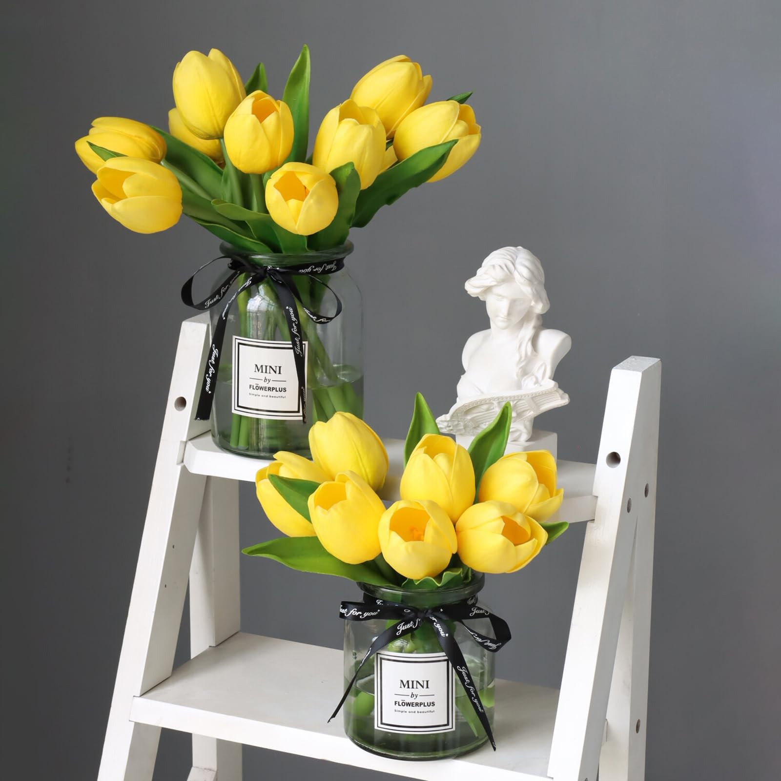 11 PCS Yellow Flowers Artificial Luxury Big Tulip Valentine Mother Day Wedding
