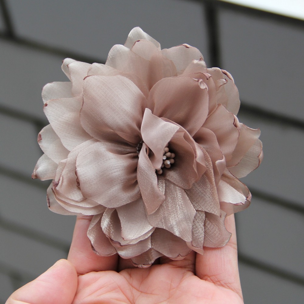 10CM Chiffon Handmade 3D Fabric Artificial Gauze Flower For Wedding Dress Hats