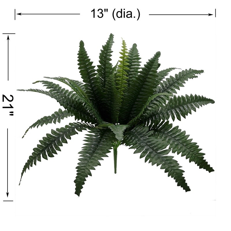 21 Inch Artificial Fern Bush Indoor Decoration Faux Plant Greenery Home Office