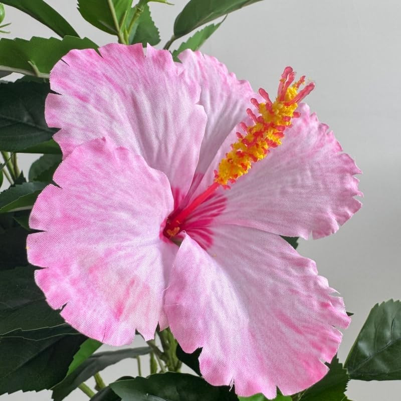32″ Silk Fake Hibiscus Flowers Artificial Tropical with Long Stem,Tropical Plant
