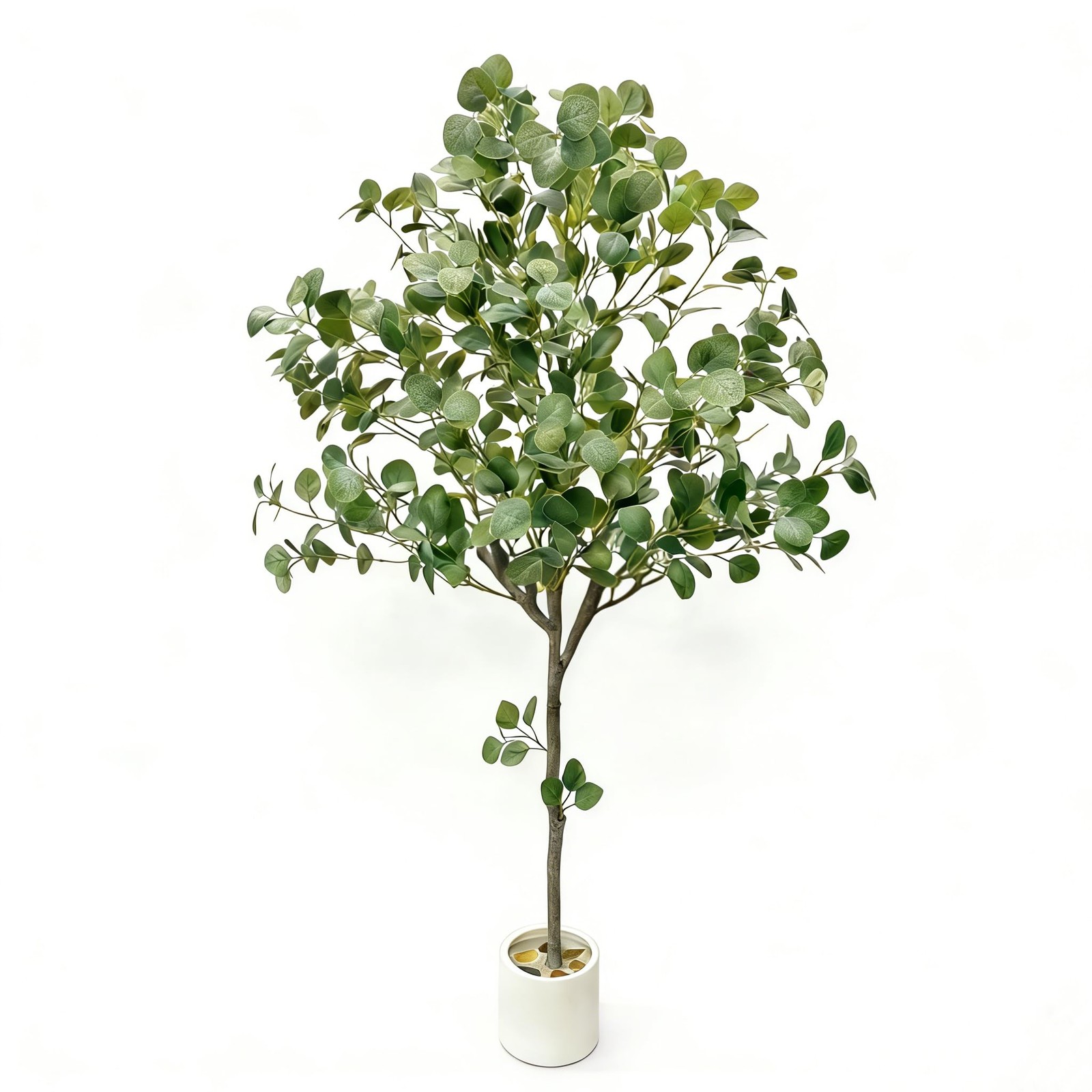 5FT Artificial Eucalyptus Tree, Lifelike Fake Floor Plant with Silver Dollar …